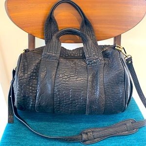 Rocco rockie pebbled black leather purse bag